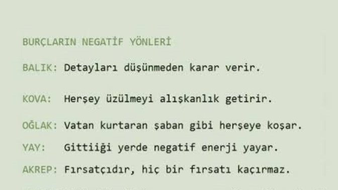 Burcuna göre negatif yönün ne?