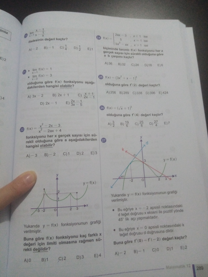 12. Sınıf matematik sınavı sorularım için bişey danışmam lazım?