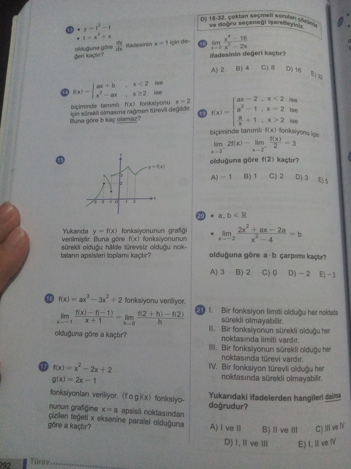 12. Sınıf matematik sınavı sorularım için bişey danışmam lazım?