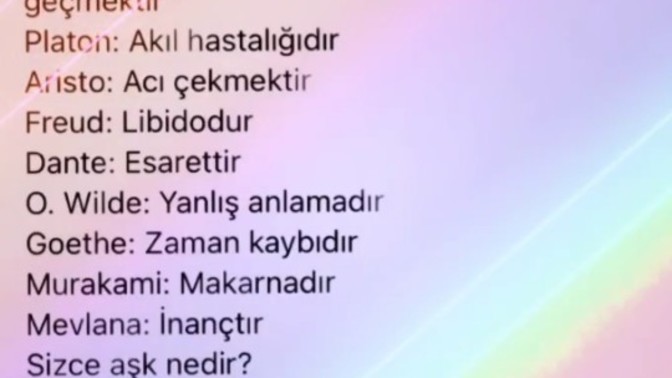 Peki ya sizce aşk nedir?