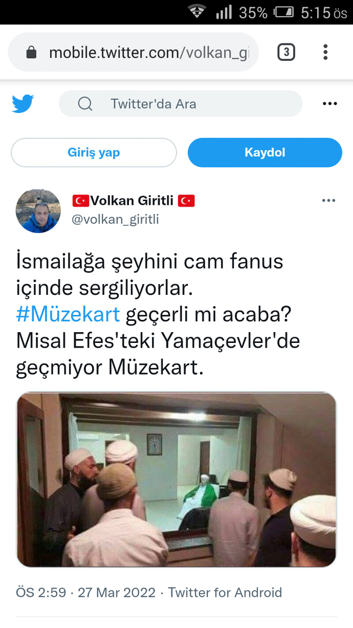 İsmailağa Şeyhini cam fanusta sergiliyorlar! Twitterda olay olan bu duruma senin yorumun nedir?
