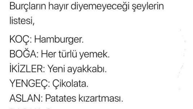 Burcuna göre hayır diyemiyeceğin şey ne?