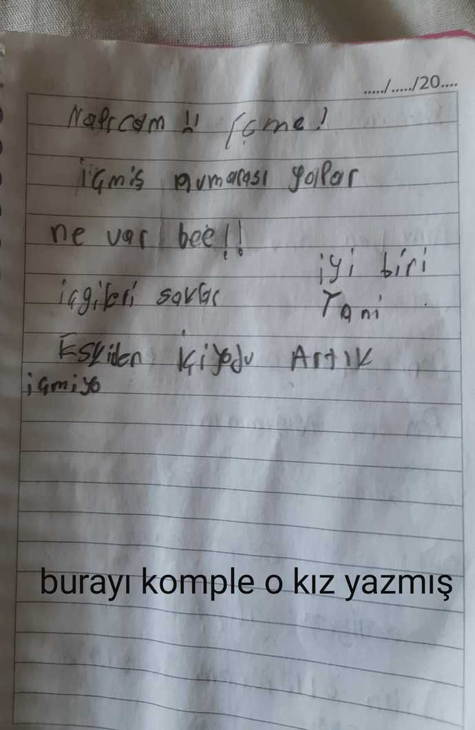 Sizce bunu yazan çocuk tacize mi maruz kalıyordur?