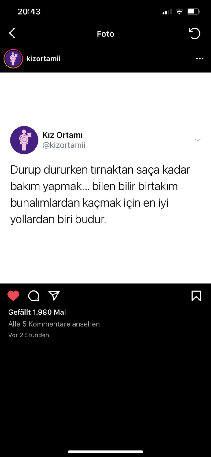 abi uzunca ılık bir duş sonrası şu olay bana aşırı aşırı iyi geliyor
