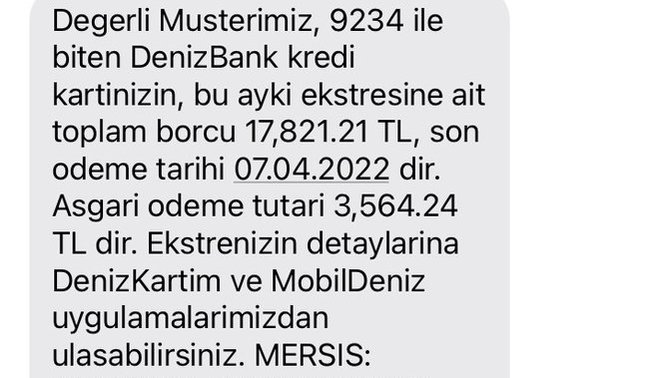 Kredi kartı ekstreniz ne kadar geliyor?