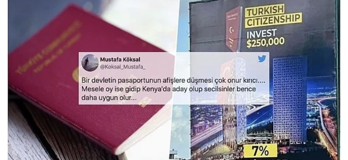 Kenyada billboarda 250 bin dolara satılık Türkiye Cumhuriyeti vatandaşlığı reklamı verildi, ne düşünüyorsunuz?