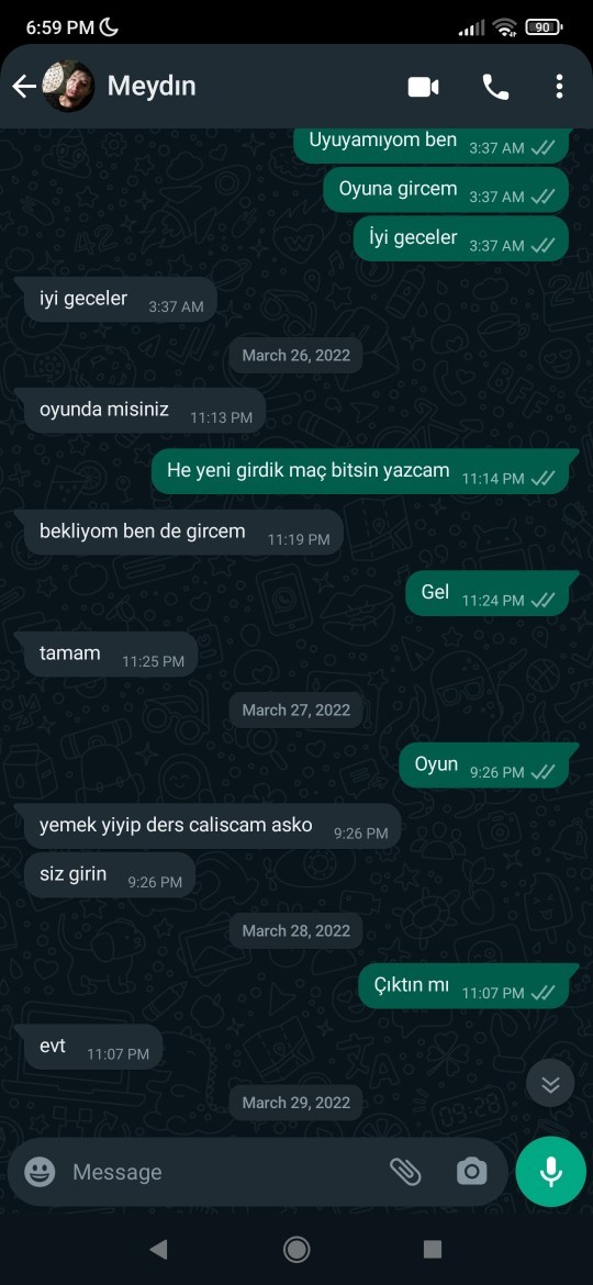 Kardeşinizle mesajlaşmaktan keyif alır mısınız?