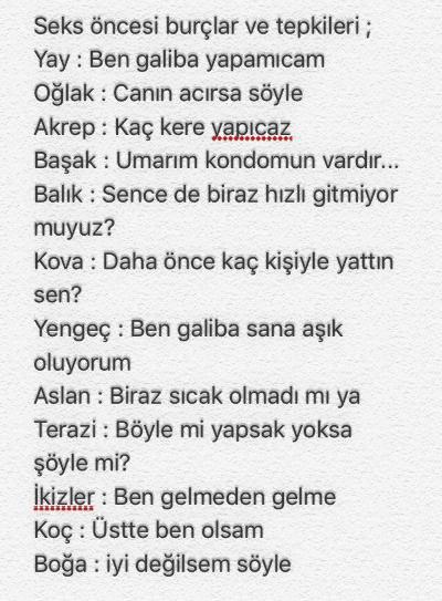 Senin burcunun seks öncesi tepkisi nedir?
