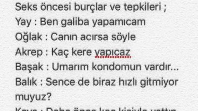 Senin burcunun seks öncesi tepkisi nedir?