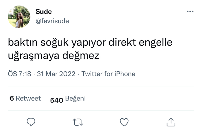 Hangi durumlarda birini engellersin?
