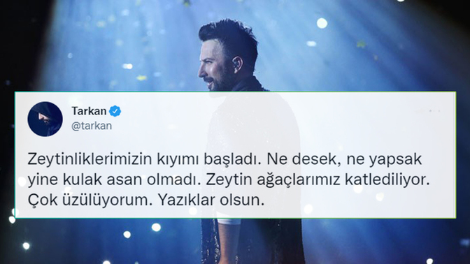 Madencilik için zeytinliklerin katledilmesine Tarkan tepki gösterdi! Maden mi, zeytin mi?