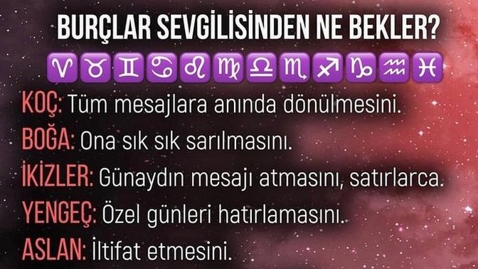 Burçların bir ilişkiden beklentileri! Senin sevgilinden en çok beklediğin şey hangisi?