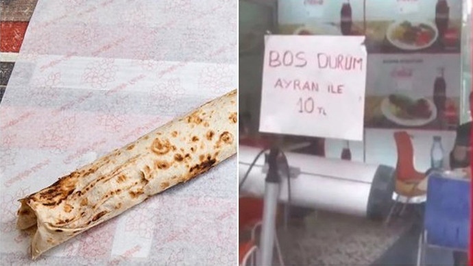 Boş baklava, boş tost, boş gözleme derken, boş dürüm de satılmaya başlandı. Sence sırada hangi boş ürün var?