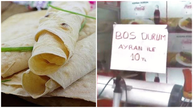 Boş baklava, boş tost, boş gözleme derken, boş dürüm de satılmaya başlandı. Sence sırada hangi "boş" ürün var?