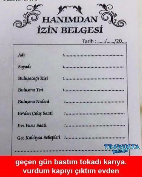 İzin belgesi😁