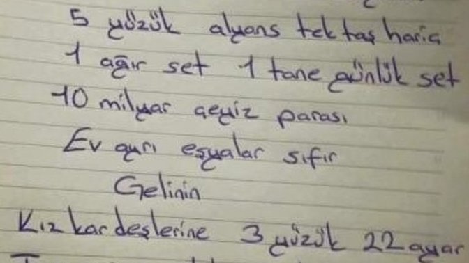 Evlenmek için altın listesi isterseler ne yaparsınız?