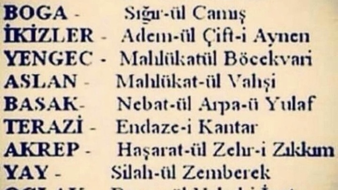 Osmanlıcaya göre hangi burçsun?