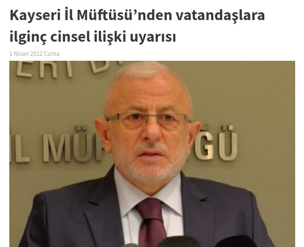 Kayseri İl Müftüsü’nden vatandaşlara ilginç cinsel ilişki uyarısı, için ne düşünüyorsunuz?