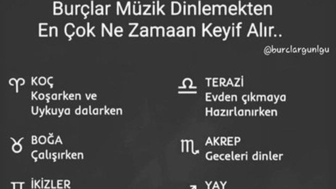 Burcuna göre müzik dinlemekten en çok ne zaman keyif alırsın?