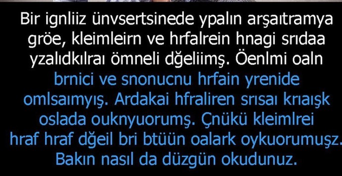 Bakın nasıl da düzgün okudunuz, siz ne düşünüyorsunuz?