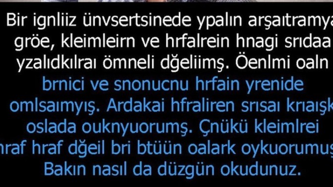 Bakın nasıl da düzgün okudunuz, siz ne düşünüyorsunuz?