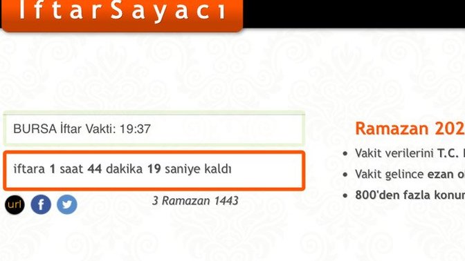 İftar sayacını takip ediyor musunuz?