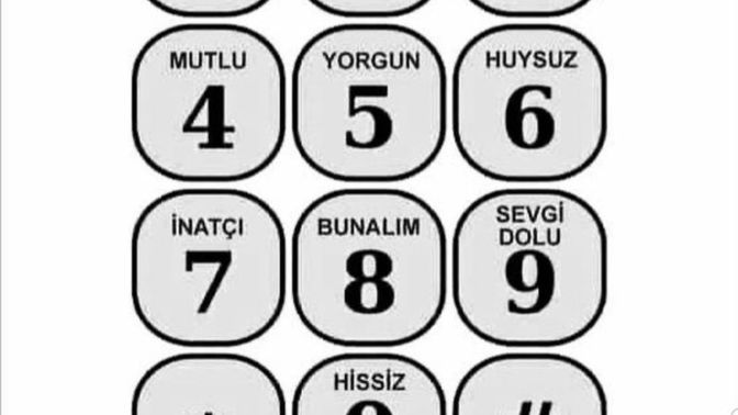 Telefon numaranızın son rakamına göre karakteriniz nedir?