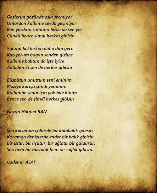 Hiç sevgiliniz için şiir yazdınız mı?