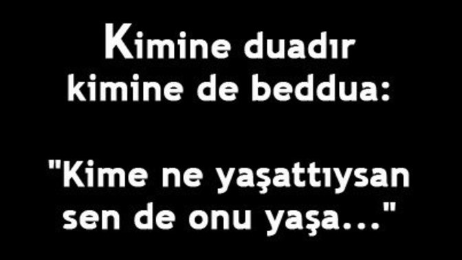 Sizin beddua cümleniz nedir?