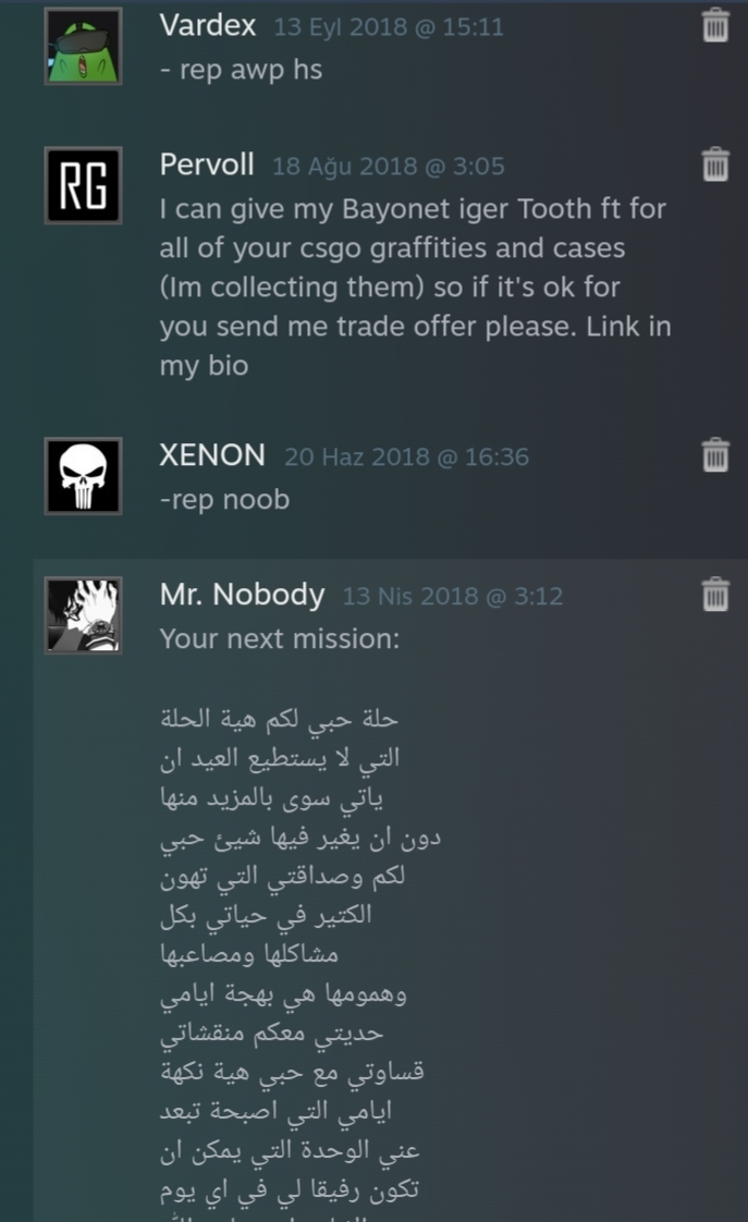 Steam profilinize gelen en garip yorum nedir?