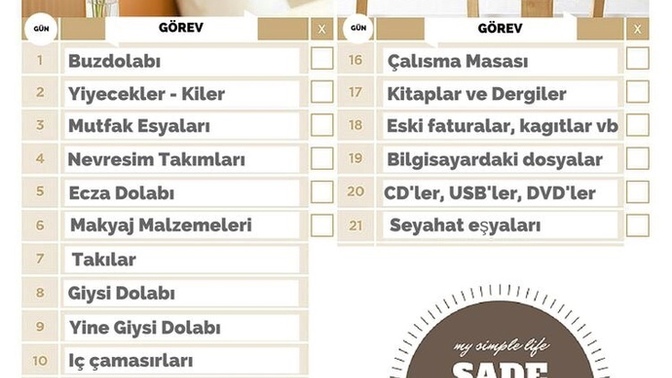 21 günde hayatınızı ve evinizi sadeleştirmek ister misiniz?