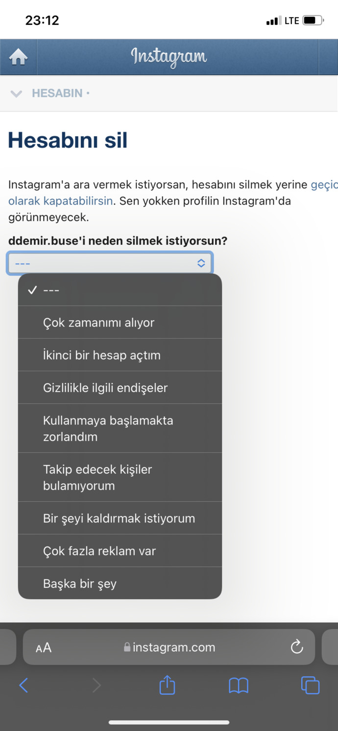 Mobil site görünümü