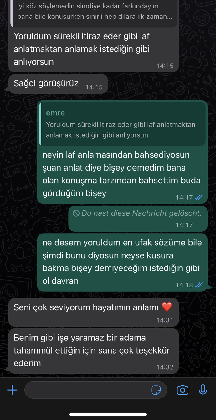 Sevgilimin sizce amacı ne, ve ne yazsam cevap?