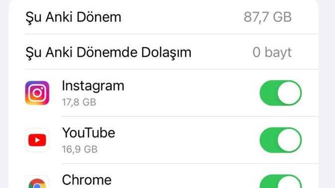 Telefonunuzda ayda kaç GB internet kullanıyorsunuz?