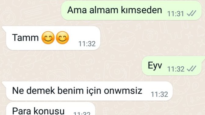Karşı cins birinden para kabul eder misin?
