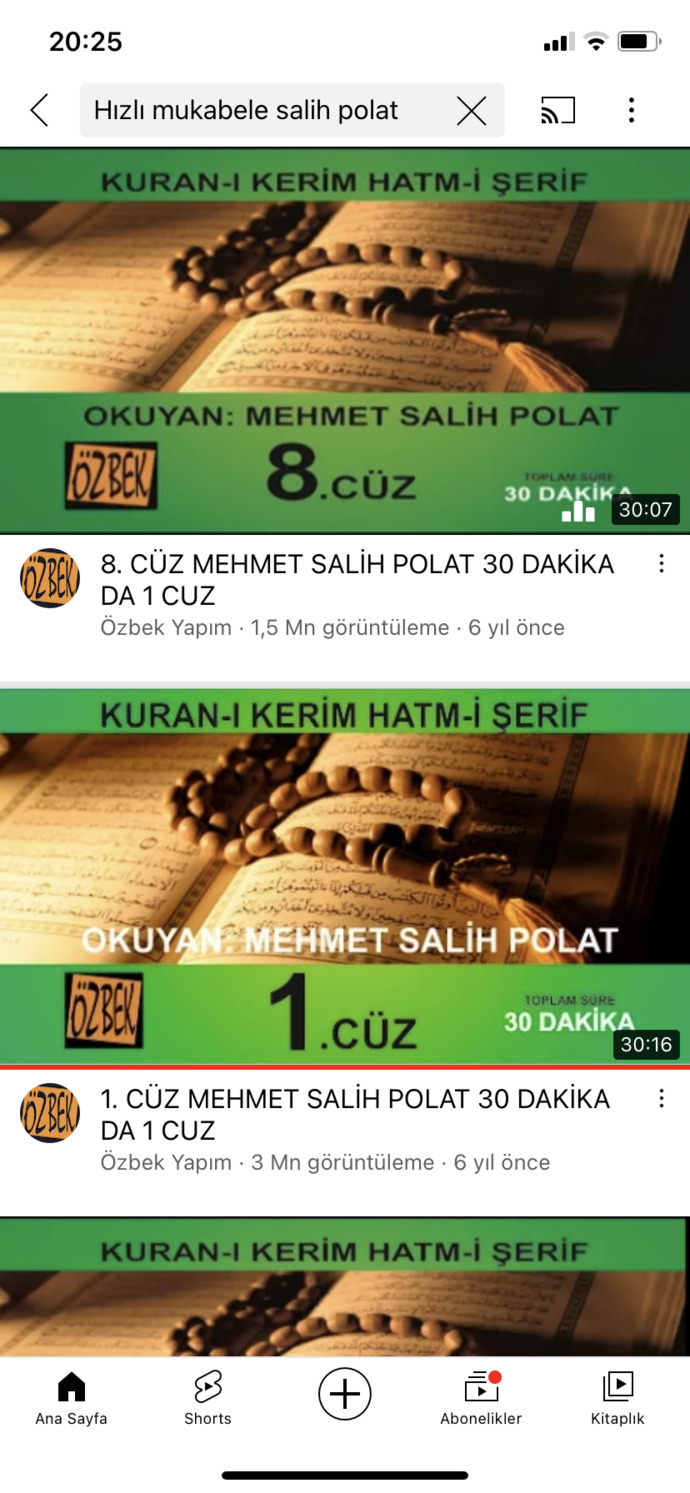 bitirmeye çalıştığım cüzler 