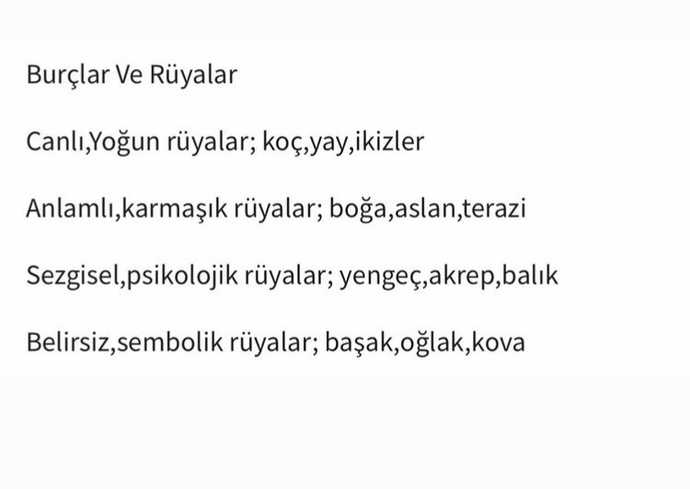 Burçlar nasıl rüyalar görürler?