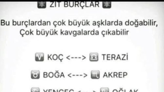 Sizin zıttınıza giden burç hangisi?