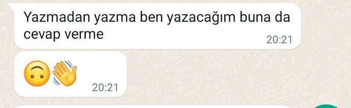Kız böyle yazdı ne düşüneyim?