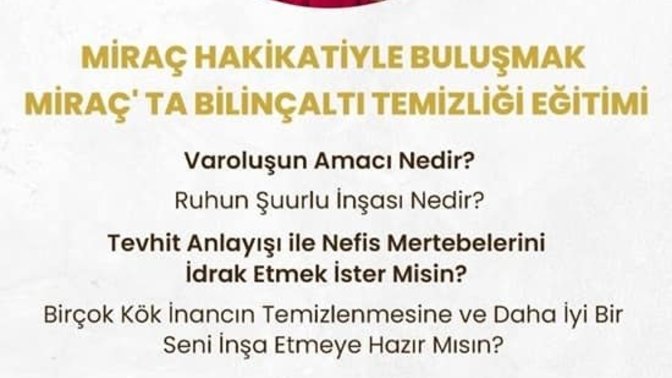 Miraçta bilinçaltı temizliği için 7250 tl verir misiniz?
