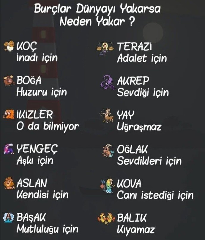 Burcuna göre dünyayı neden yakarsın?