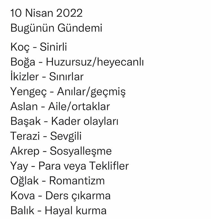 10 Nisan  2022 burcunuzun gündemi nedir?