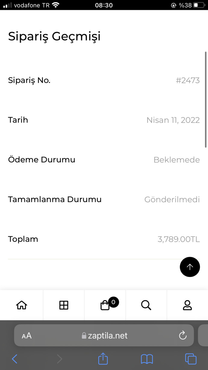 Bir ayakkabı sipariş etmeyi düşündüm ama sonra vazgeçtim kart bilgimi girmediğim halde sipariş oluşturuldu yazıyor?