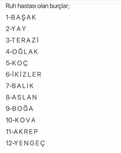 Burcuna göre ruh hastası sıralamasında kaçıncı sıradasın?