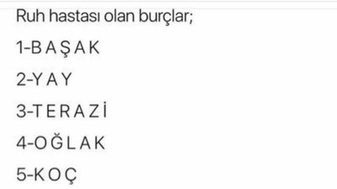 Burcuna göre ruh hastası sıralamasında kaçıncı sıradasın?