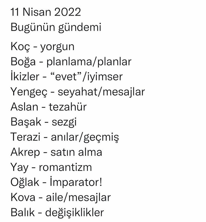 11 Nisan burçların gündemi nedir?