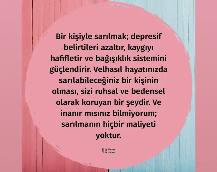 Sarılmak sadece bedensel bir şey midir yoksa ruhsal olarakta birine sarılmış olabilir misin?