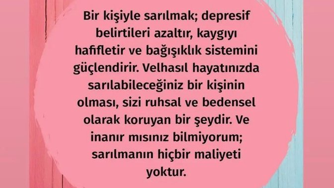 Sarılmak sadece bedensel bir şey midir yoksa ruhsal olarakta birine sarılmış olabilir misin?