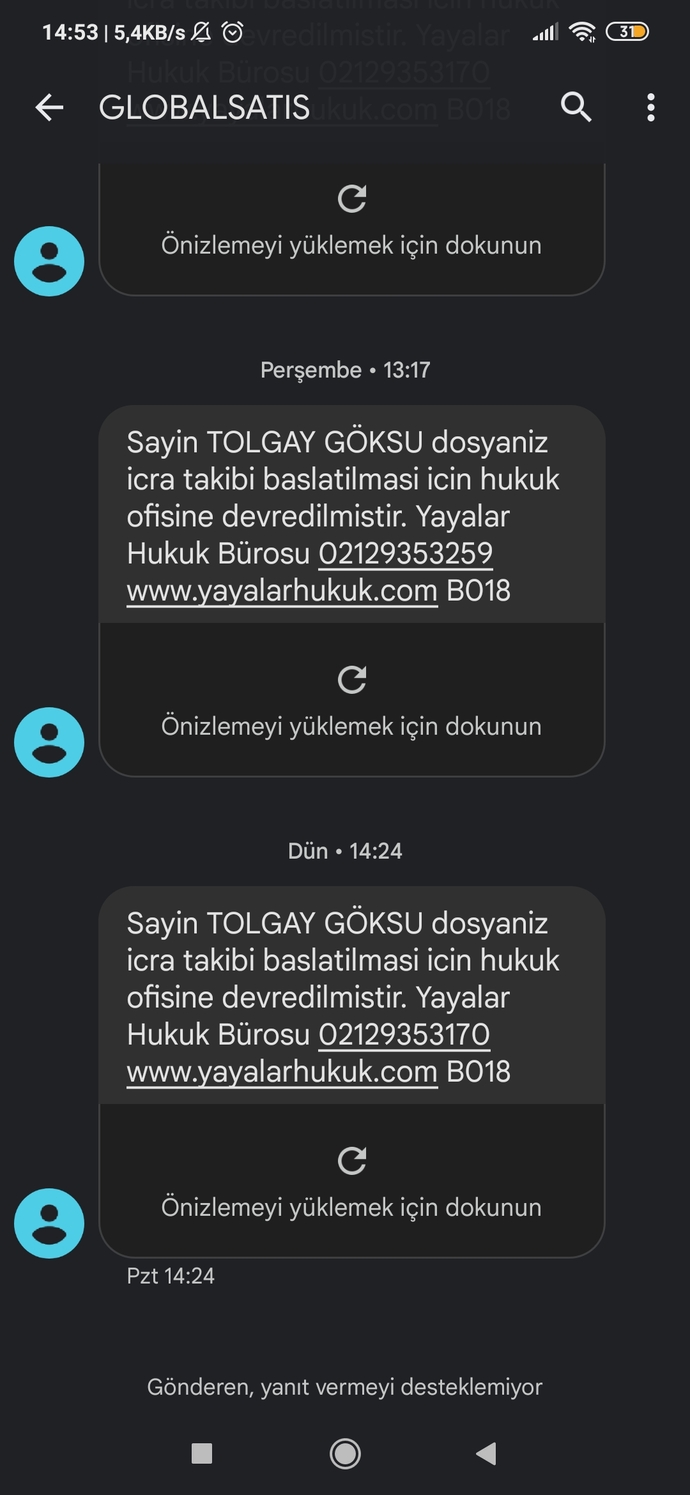 Bu mesajlardan nasıl kurtulabilirim?