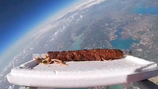Adana'da bir kebapçı, helyum balonuyla uzaya kebap göndermeyi denedi. Ne düşünüyorsunuz?